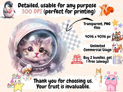 Little Astronaut Watercolor Clipart Astronaut Designs - Wonders Artist