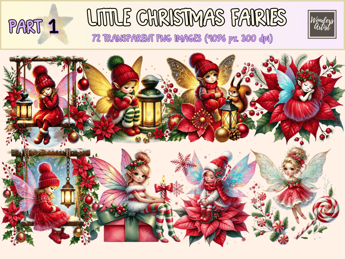 Little Christmas Fairies Clipart autopost Christmas Fairy Art Christmas Fairy Clip - WondersArtist