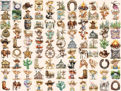 Little Cowboy Watercolor Clipart Country Kid - Wonders Artist