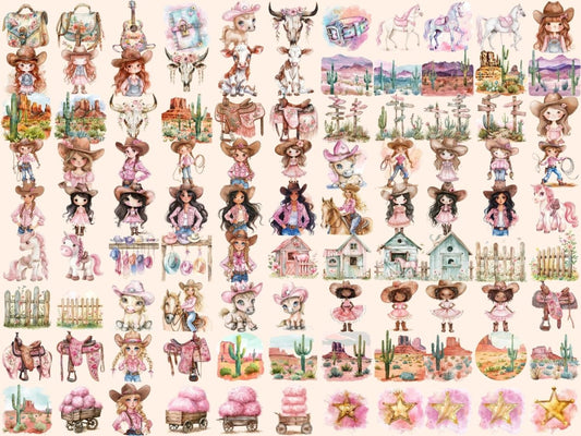 Маленька ковбойка акварельний кліпарт