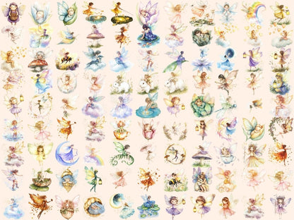 Little Fairies Watercolor Clipart baby fairy png cute fairy png fairies clipart - WondersArtist