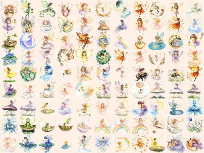 Little Fairies Watercolor Clipart baby fairy png cute fairy png fairies clipart - WondersArtist