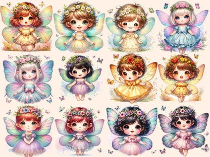 Little Forest Fairies Clipart Cute fairy art - Wonders Artist