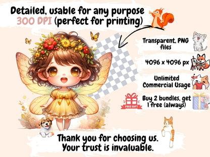 Little Forest Fairies Clipart Cute fairy art - Wonders Artist