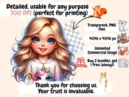 Little Girls Clipart adorable girl art - Wonders Artist