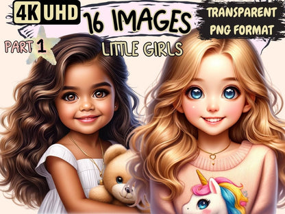 Little Girls Clipart adorable girl art - Wonders Artist