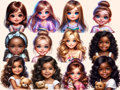 Little Girls Clipart adorable girl art - Wonders Artist