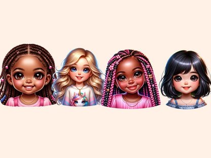 Little Girls Clipart adorable girl art - Wonders Artist