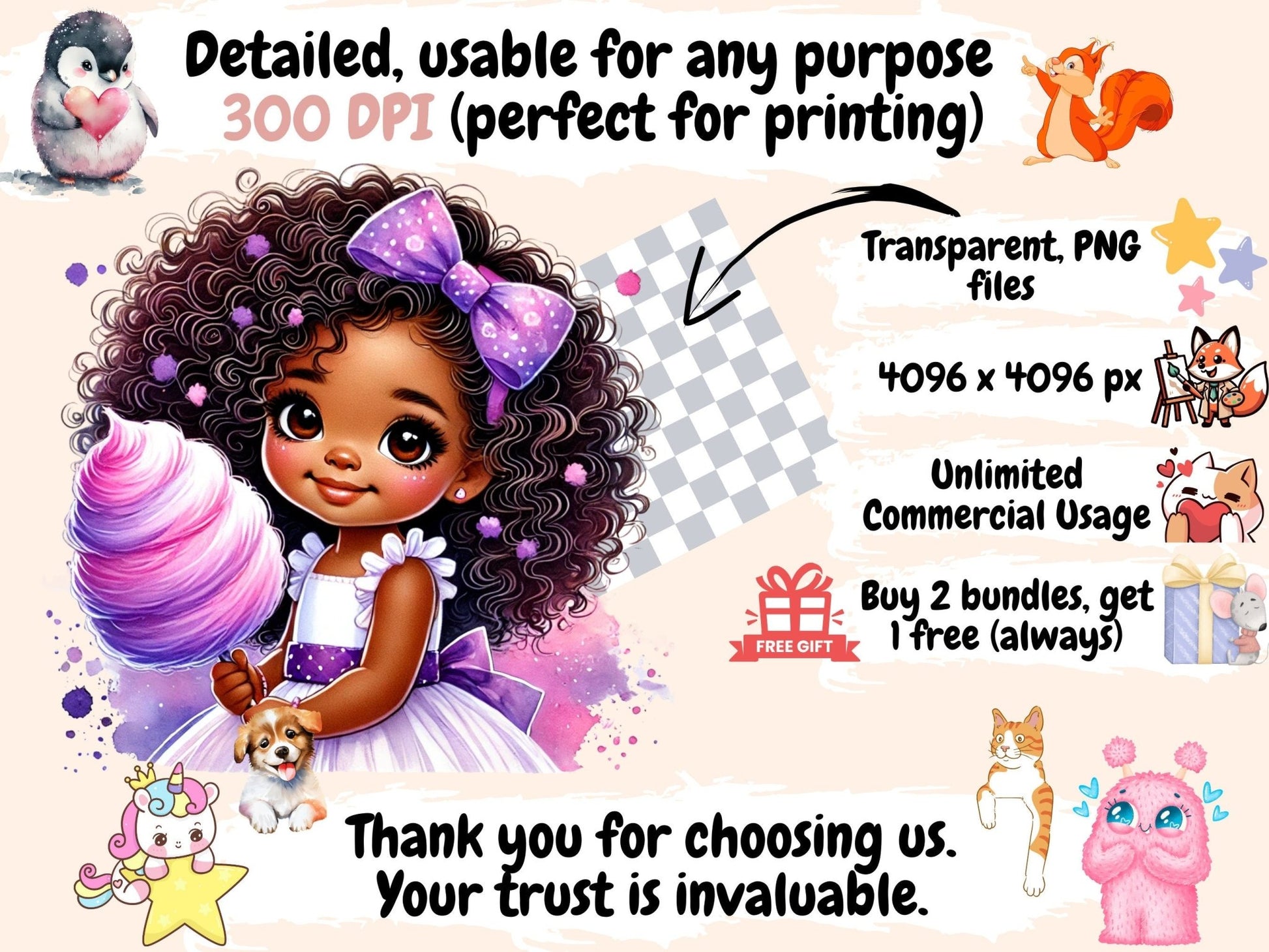 Little Girls (P2) Clipart - High - Quality Instant Digital Download for Creative Projects