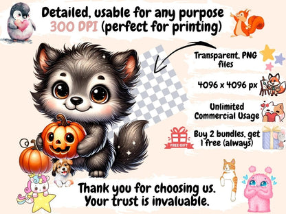 Little Halloween Monsters Clipart Baby Monsters - Wonders Artist