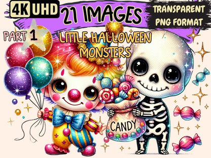 Little Halloween Monsters Clipart Baby Monsters - Wonders Artist