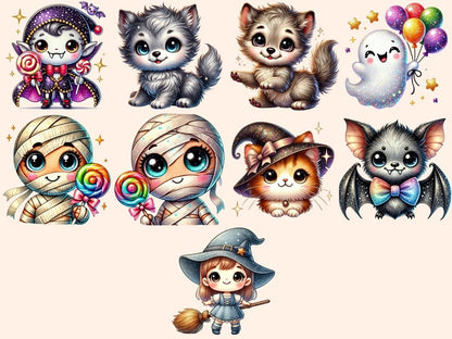 Little Halloween Monsters (P2) Clipart Baby Monsters - Wonders Artist