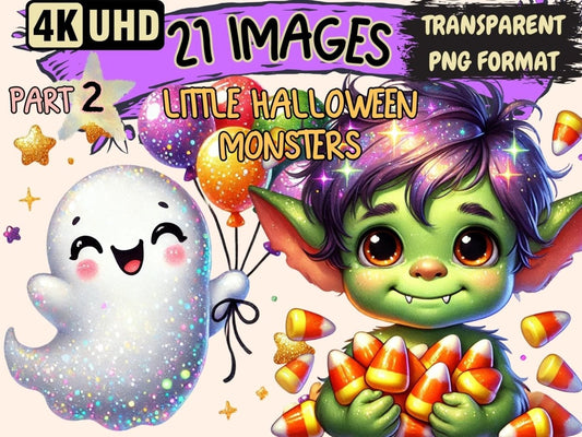 Little Halloween Monsters (P2) Clipart Baby Monsters - Wonders Artist
