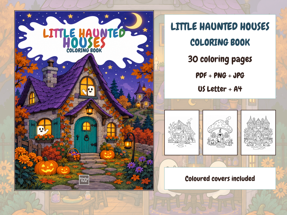 Little Haunted Houses Coloring Book — bundle preview