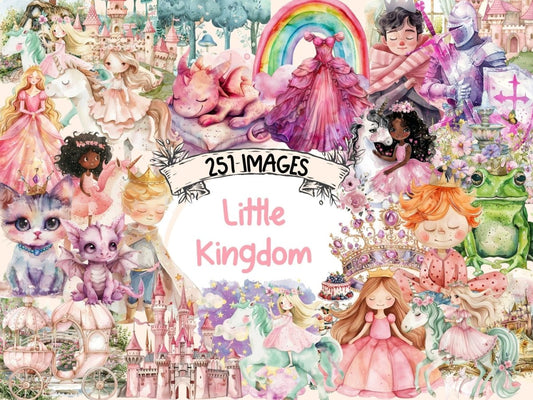 Little Kingdom Watercolor Clipart Enchanted Kingdom - Wonders Artist