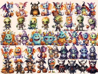 Little Monsters Watercolor Clipart - Wonders Artist