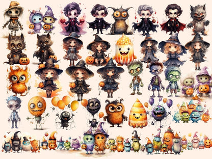 Little Monsters Watercolor Clipart - Wonders Artist