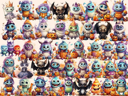 Little Monsters Watercolor Clipart - Wonders Artist