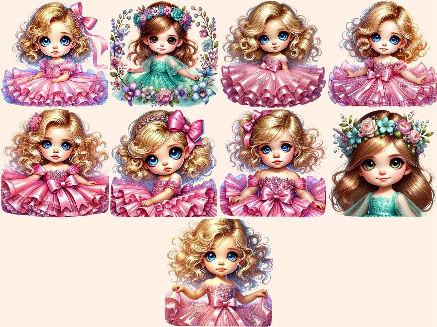 Little Princess Clipart - High - Quality Instant Digital Download for Creative Projects