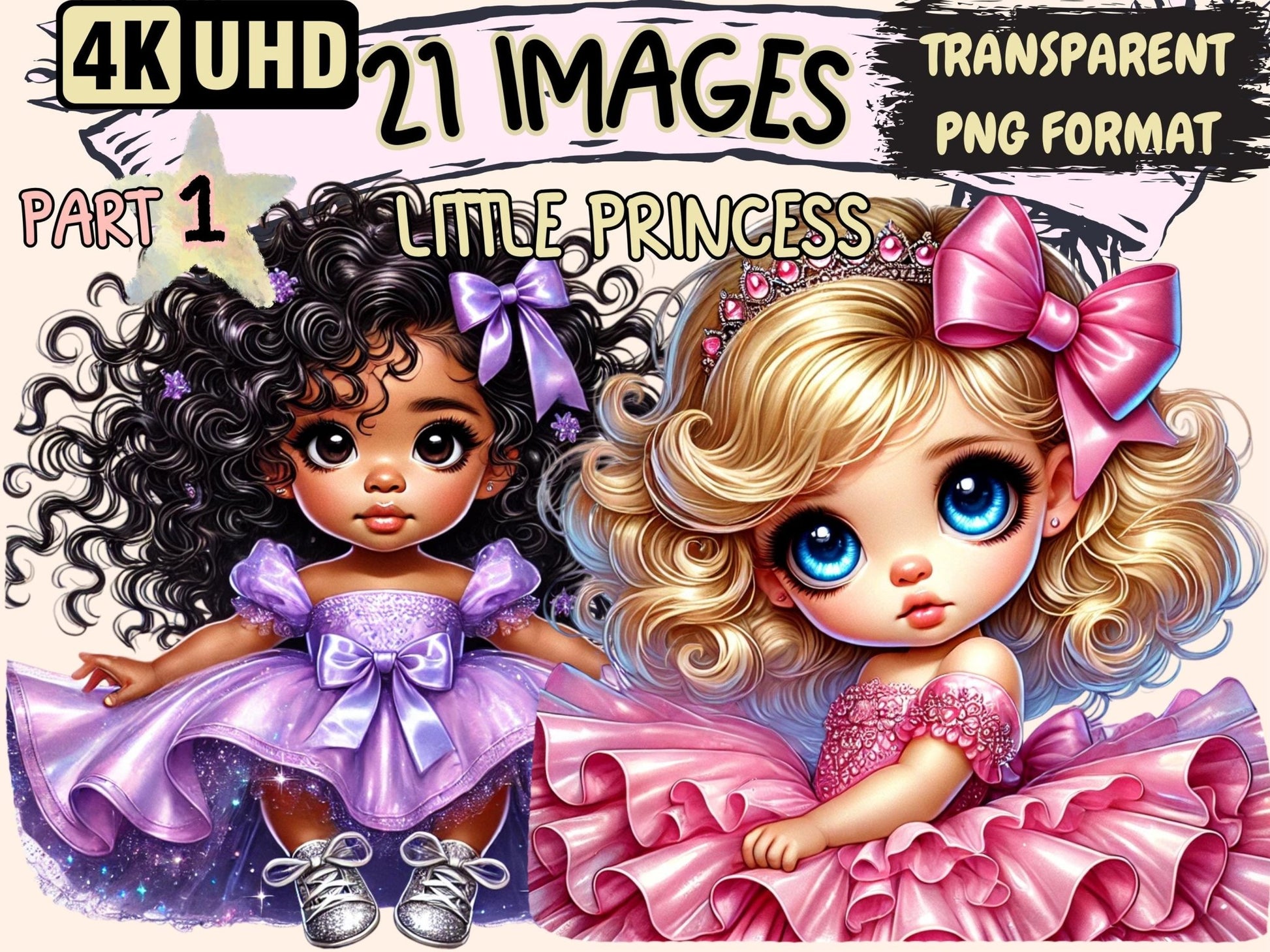 Little Princess Clipart - High - Quality Instant Digital Download for Creative Projects