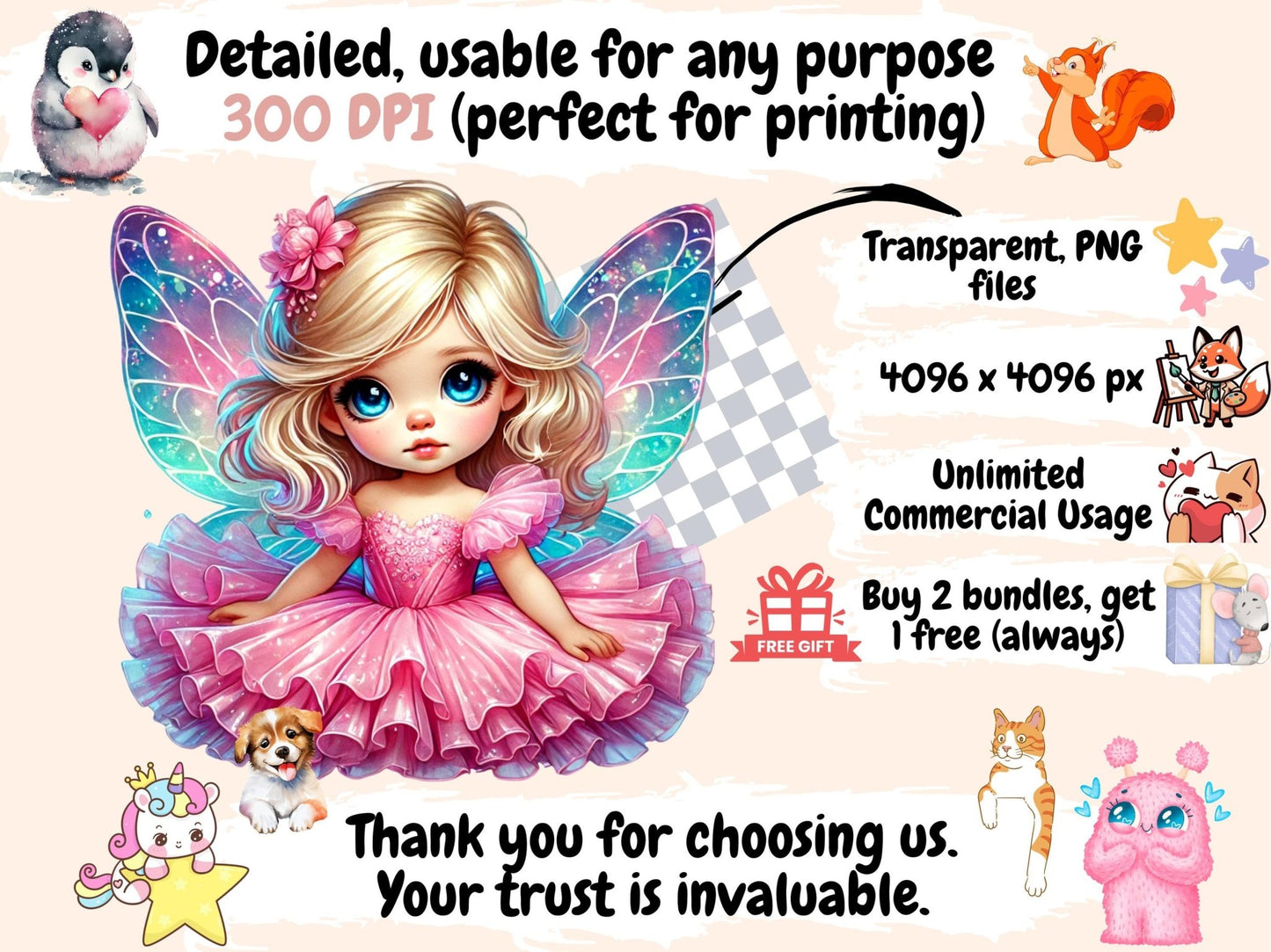 Little Princess Clipart - High - Quality Instant Digital Download for Creative Projects