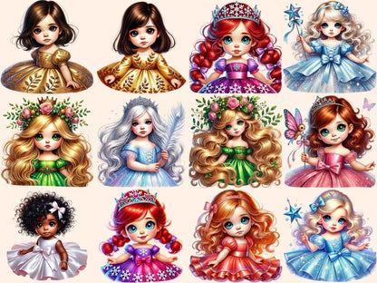 Little Princess (P3) Clipart Cute Princess PNG - Wonders Artist