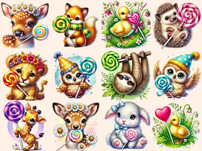 Lollipop Animals Clipart Animal Lollipop PNG - Wonders Artist