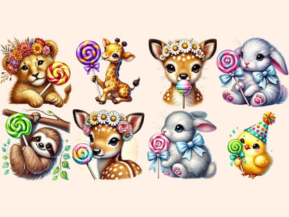 Lollipop Animals Clipart Animal Lollipop PNG - Wonders Artist