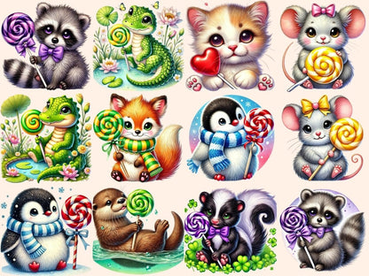 Lollipop Animals (P2) Clipart Animal Lollipop PNG - Wonders Artist