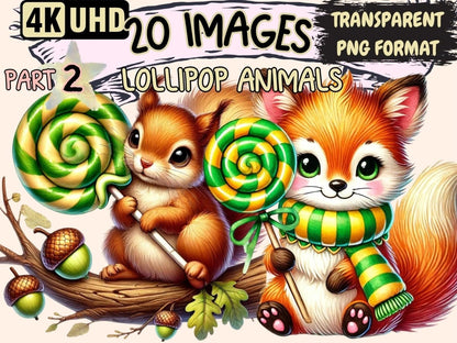 Lollipop Animals (P2) Clipart Animal Lollipop PNG - Wonders Artist