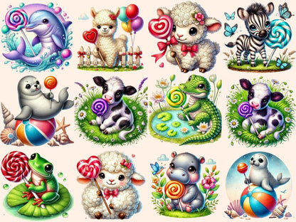 Lollipop Animals (P3) Clipart Animal Lollipop PNG - Wonders Artist
