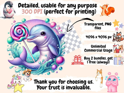 Lollipop Animals (P3) Clipart Animal Lollipop PNG - Wonders Artist
