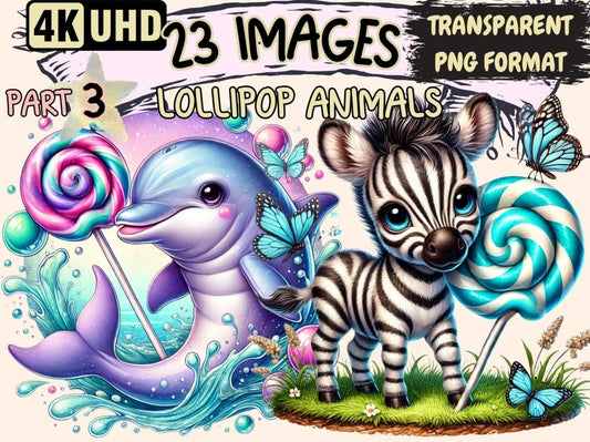 Lollipop Animals (P3) Clipart Animal Lollipop PNG - Wonders Artist