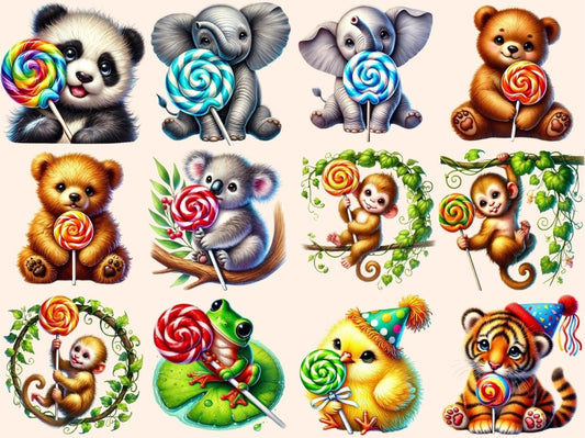 Lízátkové zvířata (P4) Clipart