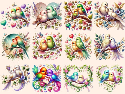 Love Birds Clipart Adorable Birds PNG - Wonders Artist
