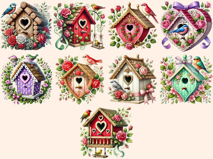 Love Birds' Houses (P2) Clipart Bird Couple Art - Wonders Artist