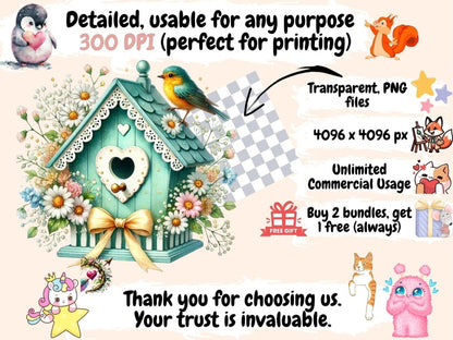 Love Birds' Houses (P2) Clipart Bird Couple Art - Wonders Artist