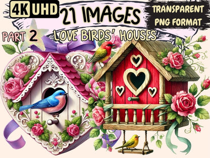 Love Birds' Houses (P2) Clipart Bird Couple Art - Wonders Artist