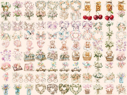 Love Is in the Air Watercolor Clipart Cupid's Arrow - Wonders Artist