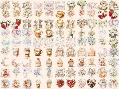 Love Is in the Air Watercolor Clipart Cupid's Arrow - Wonders Artist