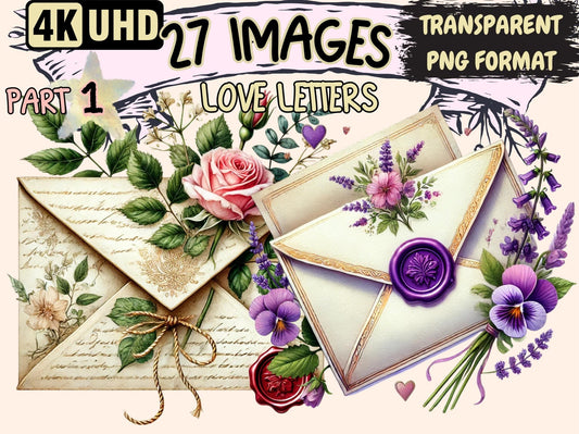 Love Letters Clipart - High - Quality Instant Digital Download for Creative Projects