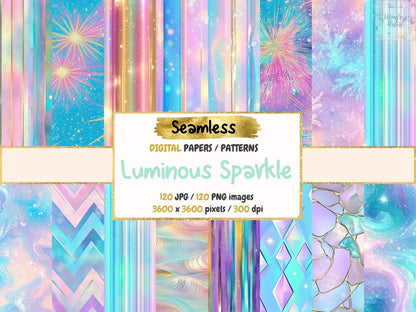 Luminous Sparkle Seamless Digital Paper Bright Sparkle Paper - Wonders Artist
