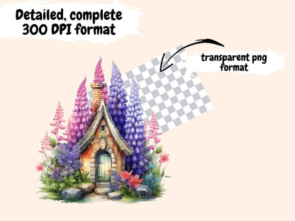 Lupine Watercolor Clipart floral clipart - Wonders Artist