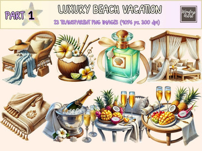 Luxury Beach Vacation (P1) Clipart beach clipart - Wonders Artist