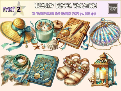Luxury Beach Vacation (P2) Clipart beach clipart - Wonders Artist