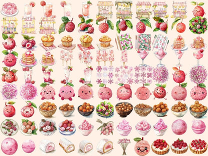 Lychee Watercolor Clipart Asian fruit design - Wonders Artist