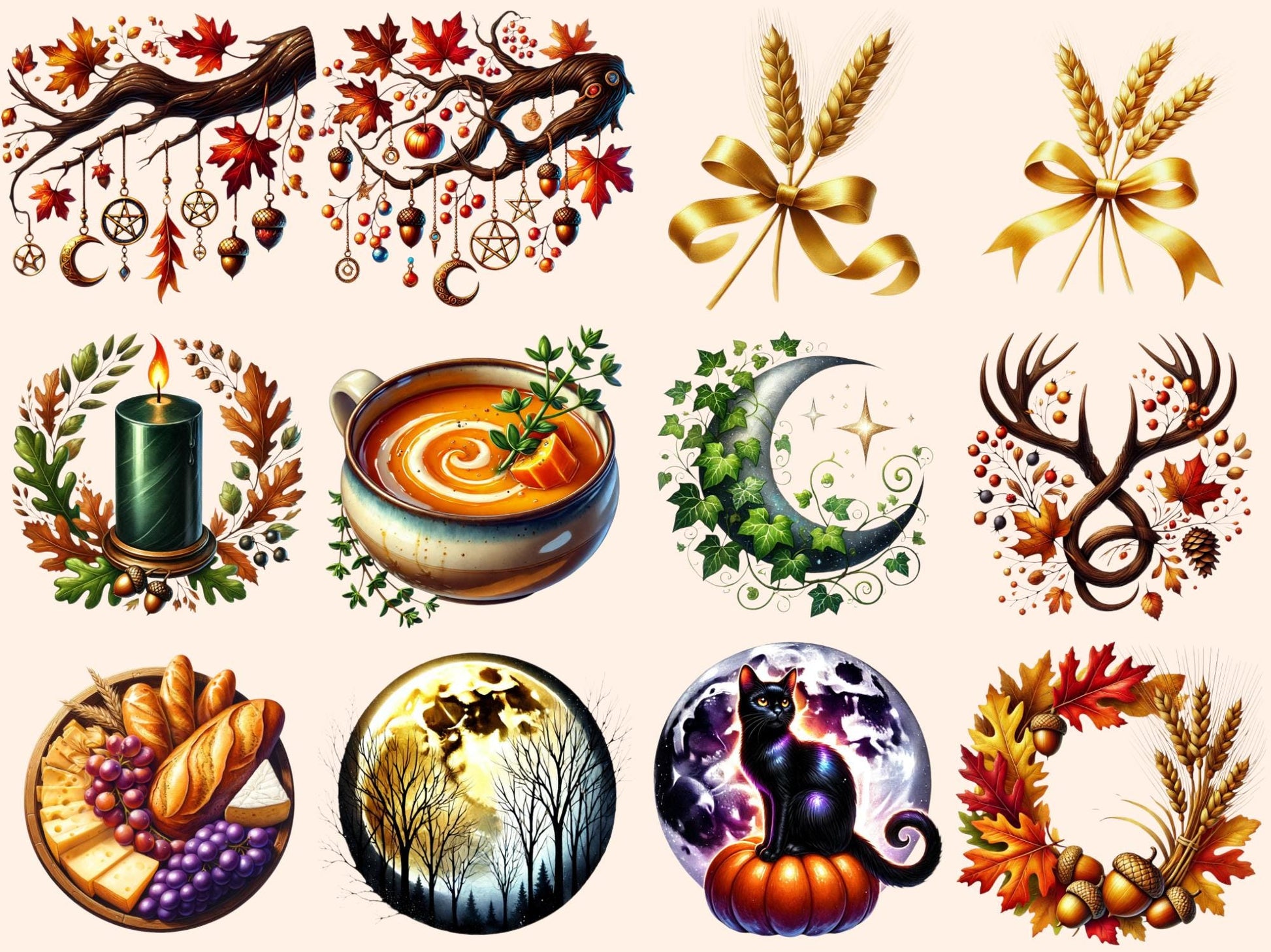 Mabon Clipart - High - Quality Instant Digital Download for Creative Projects