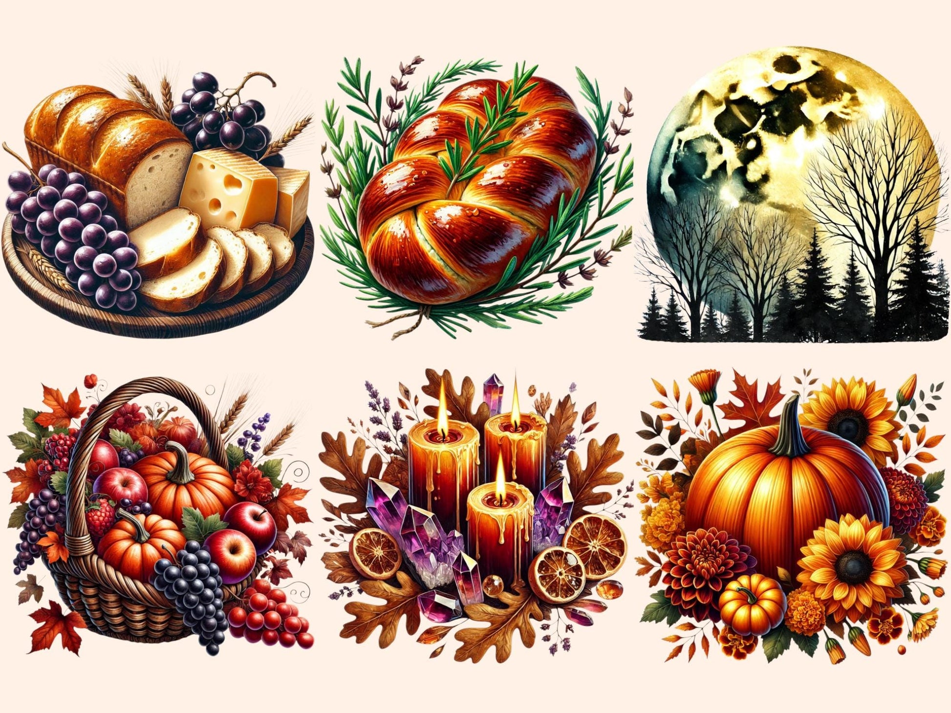 Mabon Clipart - High - Quality Instant Digital Download for Creative Projects