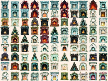 Magic Fireplaces Watercolor Clipart Cozy Fireplace PNG - Wonders Artist