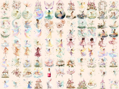 Magical Fairies Watercolor Clipart Enchanted Clipart - Wonders Artist